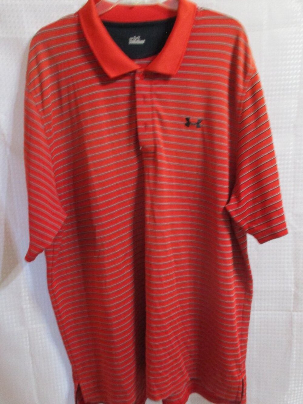 Under Armour Men's Striped Heat Gear Collared Short Sleeve Polo Shirt   XXL